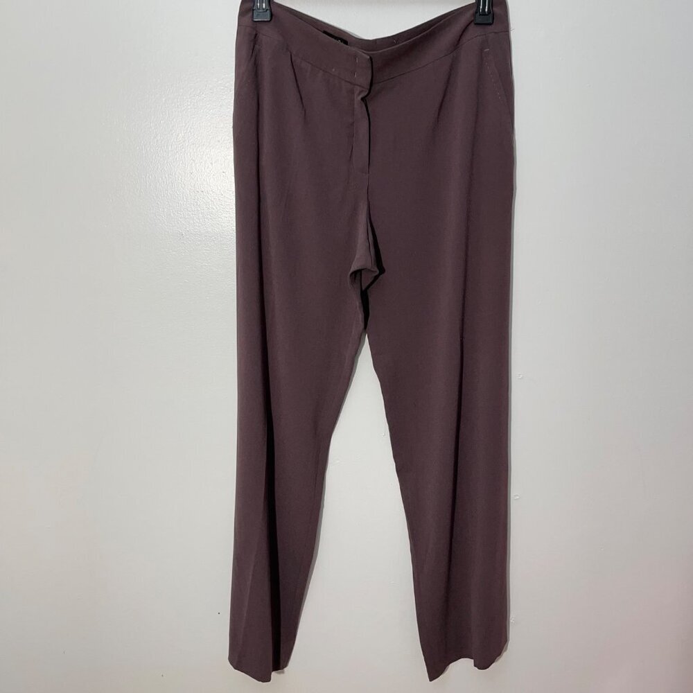 Escada Women's Plum‎ Brown High-Waist Trousers Size 40